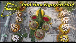 Hoa Tết Sài Gòn 2022 (Flycam) Phố hoa Nguyễn Huệ [Nam Việt 1920]