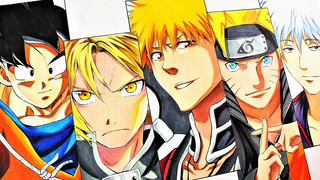 TOP 5 MALE ANIME การวาดตัวละคร (GOKUEDWARDICHIGONARUTOGINTOKI)