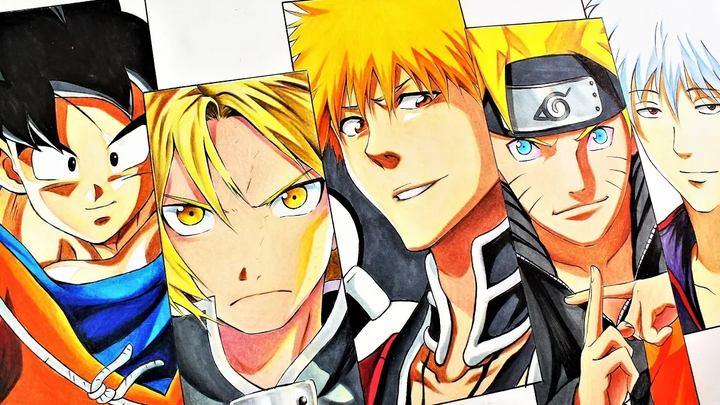 TOP 5 MALE ANIME การวาดตัวละคร (GOKUEDWARDICHIGONARUTOGINTOKI)