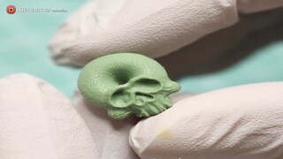 Polymer Clay Pink Glazed Skull