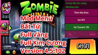 Zombie Tsunami MOD MENU 4.5.102 - Menu, Tiền, Não, Sóng, Gọi UFO