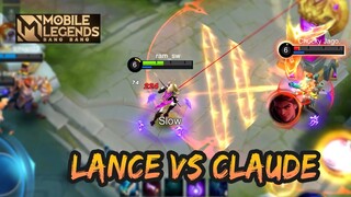 AGGRESSIVE LANCELOT VS CLAUDE  | LANCELOT GAMEPLAY #124 | MOBILE LEGENDS BANG BANG