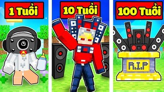 NẾU TÔ GÀ EM BÉ SPEAKER MAN CÓ CUỘC SỐNG TRONG MINECRAFT TỪ 1 TUỔI ĐẾN 100 TUỔI