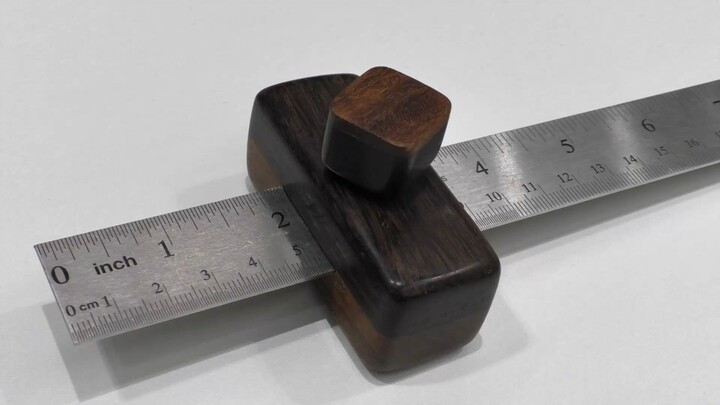 Amir Uzan - 14. Wooden ruler square, made of brown bamboo.