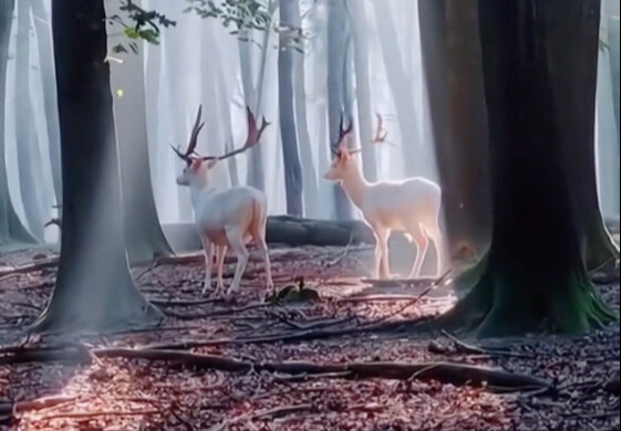 Sepasang suami istri asing menemukan seekor rusa putih terlantar saat sedang bertamasya dan dengan b