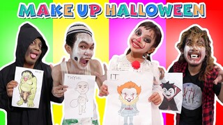 LEIKA CHALENGE MAKEUP HALLOWEEN ! BERUBAH JADI TUYUL, VAMPIRE, DAN BUTO IJO