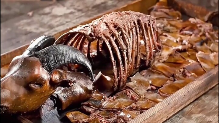 A master butcher dissects a cow, and a whole roasted lamb—this little chef is the most secretly skil