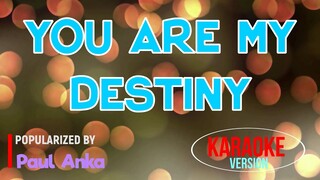 You Are My Destiny - Paul Anka | Karaoke Version |🎼📀▶️