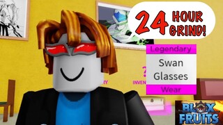 Grinding Legendary Swan Glasses for 24hours | Bloxfruits | Roblox