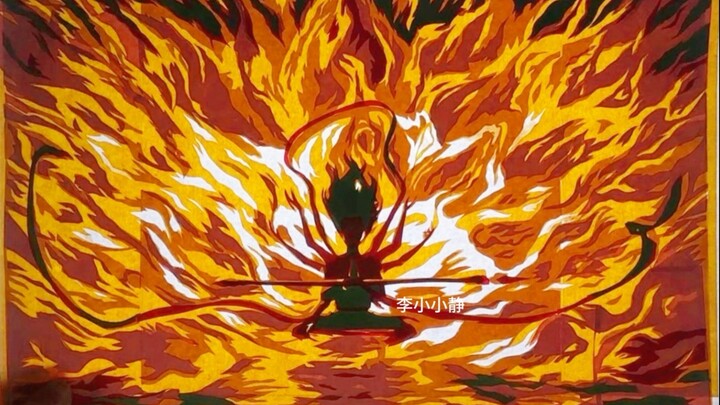 Handcraft a Nezha using colored paper