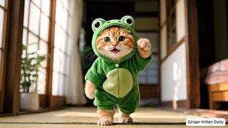 Ginger Kitten Has a Stomach Ache🤢, Mama Cat's Sweet Care - Funny Cat Videos