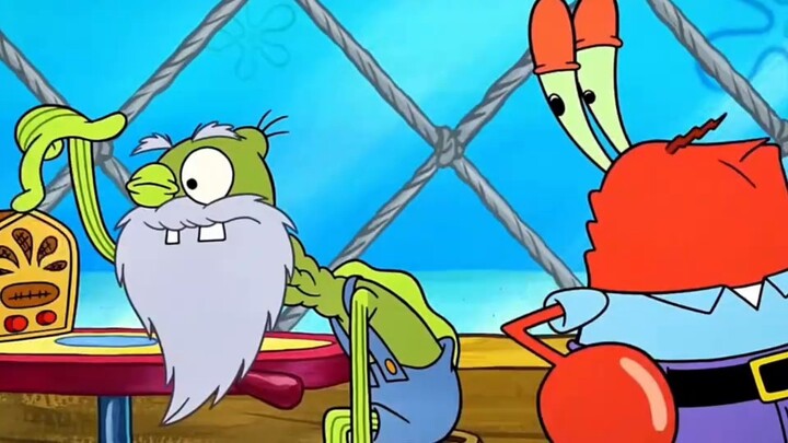 [SpongeBob SquarePants] Grandpa is also very powerful. Mr. Krabs is about to cry.
