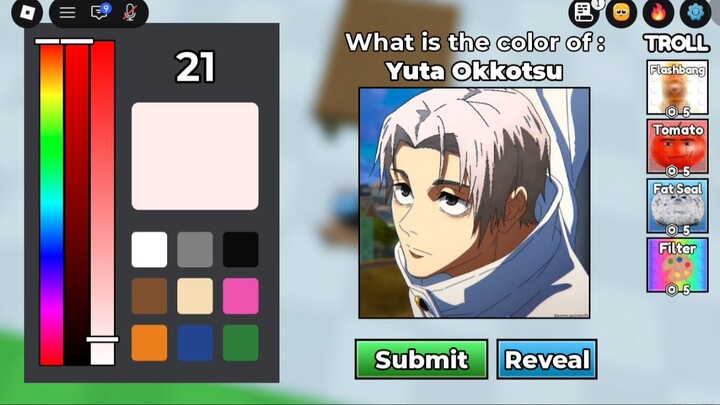 [ROBLOX] Tebak Warna Karakter Anime