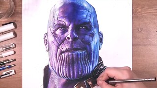 Drawing of Thanos with Infinity Gauntlet Part 4