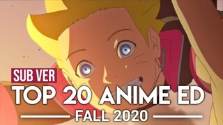 Top 20 Anime Endings - Fall 2020 (Subscribers Version)