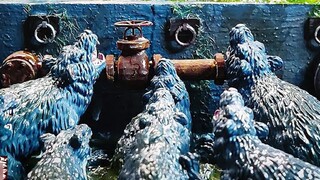 Model: How disgusting is the stinking ditch in the abandoned hospital. More than a hundred rats have