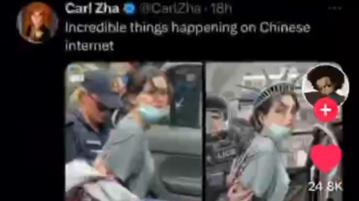 (TikTok) ภาพเทพีเสรีภาพจากอินเทอร์เน็ตจีนถูกแชร์ไปยังต่างประเทศ…