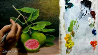 CARA MELUKIS - MENGGAMBAR BUAH JAMBU BIJI / HOW TO DRAW A GUAVA By DANDAN SA, Tutorial 43