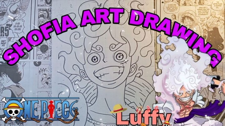 drawing Luffy dari anime one piece