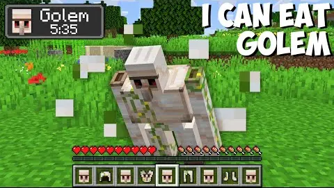 What if you EAT AN IRON GOLEM in Minecraft? NEW SECRET MOB FOOD !