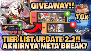 BOOTHILL MEROMBAK TIER LIST??! Update Tier list Terbaru 2.2!! 🤔 +GIVEAWAY!!  Honkai: Star Rail