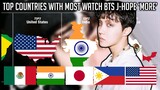 TOP COUNTRIES With Most Watch BTS J-Hope 'MORE' (17.1M)
