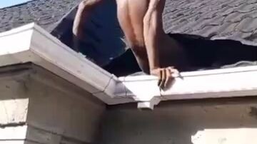 we caught a thief today who broke into our house by climbing through the roof when we are