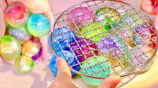 [DIY][ASMR]Rubbing&pressing colorful planet slime