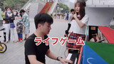 [Music]Singing <This Game> with piano playing on the street