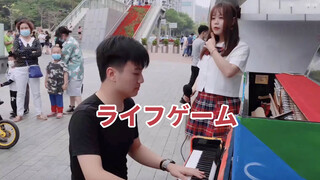 [Music]Singing <This Game> with piano playing on the street