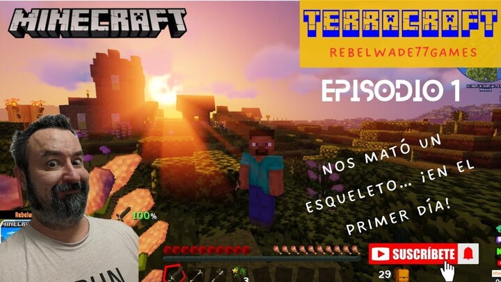 🏰 LET’S START AT THE TOWER! | We mine and a SKELETON revives us 💀 - Minecraft Terracraft #1