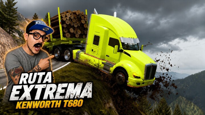 ¡Esta carretera destruye camiones!  Ruta extrema en American Truck Simulator 这条公路会摧毁卡车！ 《美国卡车模拟》极限路线