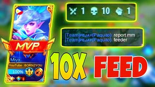 10X FEEDING PRANK MIYA!! 🔥 MEET PEJAY in Ranked Game - MLBB