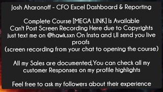 Josh Aharonoff - CFO Excel Dashboard & Reporting course download