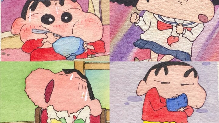 [Crayon Shin-chan] Vẽ một cuốn sách của Crayon Shin-chan bằng màu nước sẽ như thế nào~