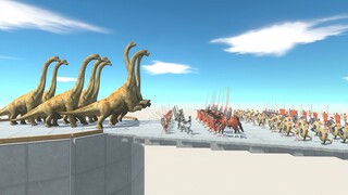 Brachiosaurus Herd CRUSH EVERYTHING on Two Tower Bridge - Animal Revolt Battle Simulator