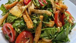cách làm gỏi rau má sốt thơm. ai làm cũng được
