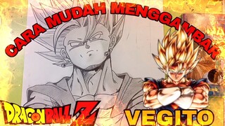 cara mudah menggambar anime dragon ball, vegito