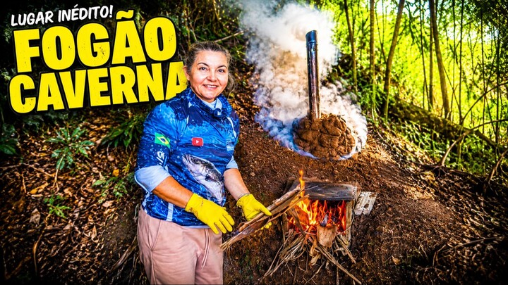 PESCARIA _ Forno e Lasanha dentro do BARRANCO _ Fogão RÚSTICO no Rio ARARANGUÁ