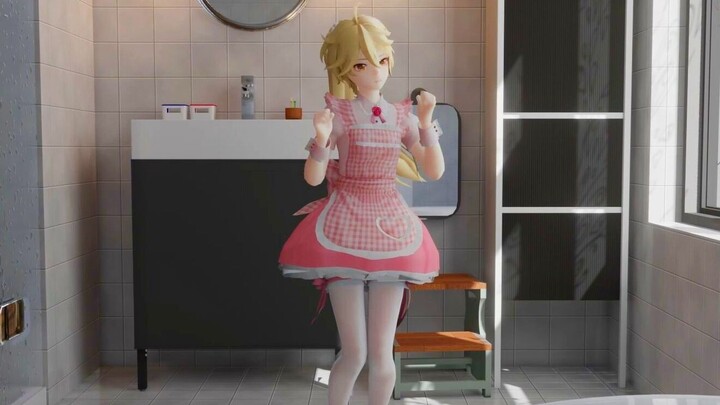 [MMD] Wearing women's clothes in the bathroom