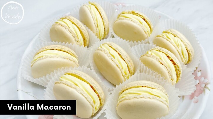 วนิลามาการอง วนิลลาบัตเตอร์ครีม Vanilla Macaron | AnnMade