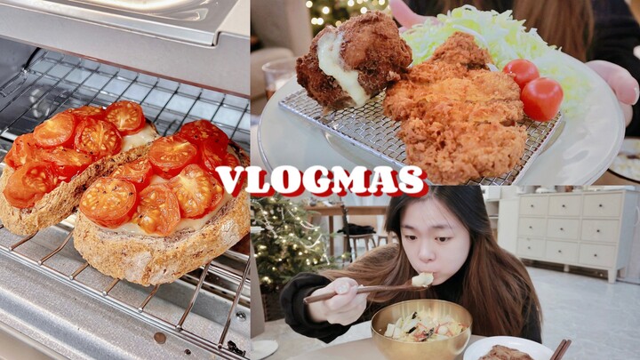 VLOGMAS.16-17｜Akhir pekan makan apa | Tonkatsu adalah cahaya hidupku | Roti panggang tomat keju | Su