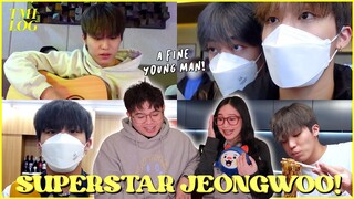 TREASURE - [TMI_LOG] EP.12 PARK JEONG WOO CAM REACTION 💙 🍜🍤 HE'S AN ALL-ROUNDER!!! | SIBLINGS REACT