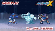 X VS CHILL PENGUIN | JOGABILIDADE ESTILO PS1 MEGA MAN X | DESBLAZEHEATNIX