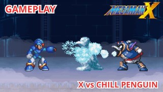 X VS CHILL PENGUIN | JOGABILIDADE ESTILO PS1 MEGA MAN X | DESBLAZEHEATNIX