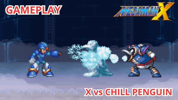 X VS CHILL PENGUIN | JOGABILIDADE ESTILO PS1 MEGA MAN X | DESBLAZEHEATNIX