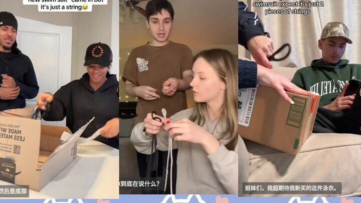 TikTok hài hước chơi khăm: “Đưa cho bạn trai xem bộ đồ bơi mới mua nhưng thực ra chỉ là một sợi dây,
