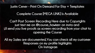 Justin Cener Course Print On Demand For Etsy + Templates Download