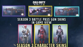 *NEW* SEASON 3 "BATTLE PASS" GUN SKINS IN-GAME PREVIEW  |  SEASON 3 "CHARACTER SKINS " LEAKS..