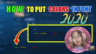 HOW TO PUT COLORS IN FONT 2020.